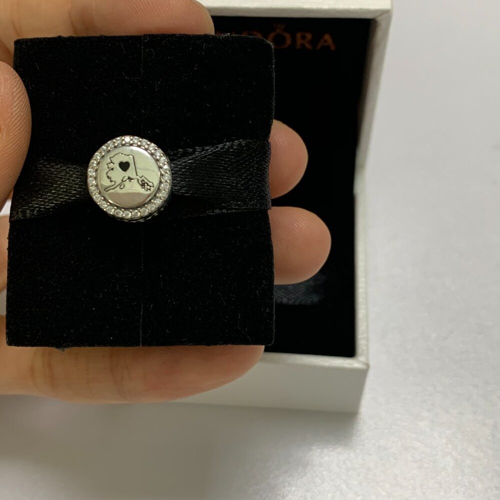 Pandora Alaska Map Charm Bead Charm